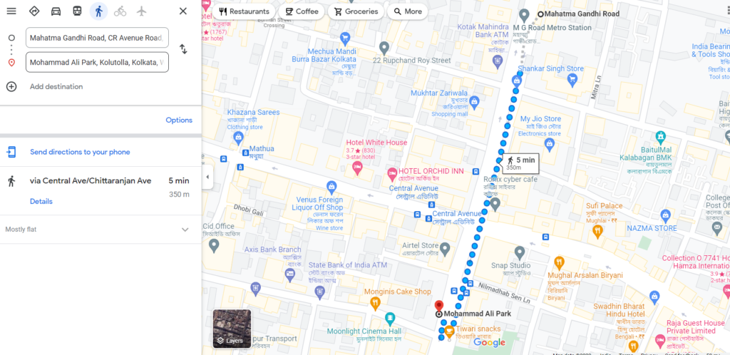  Map of Mohammad Ali Park, North Kolkata durga puja guide