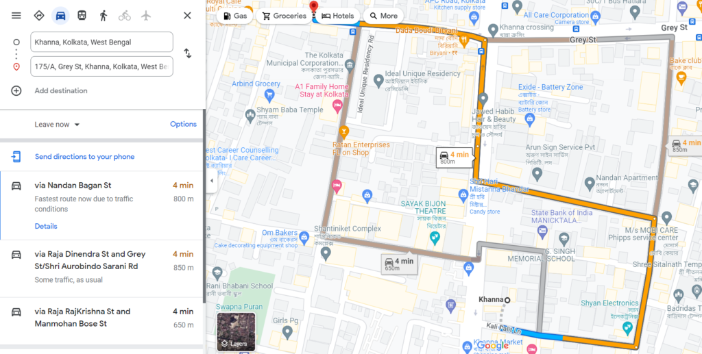 Nalin Sarkar Street Sarbojanin Durgotsab, Khanna, North Kolkata Durga Puja Map