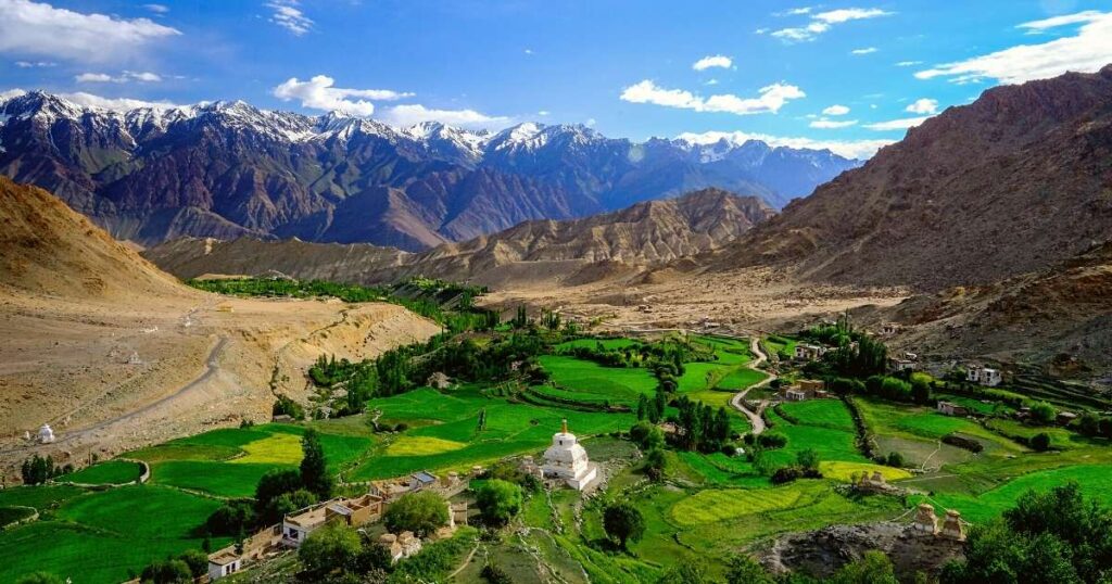 Likir Village - surreal landscape and the Himalayan mountains