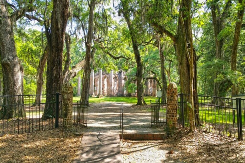 old sheldon church ruins, horror place to visit in south carolina in winter