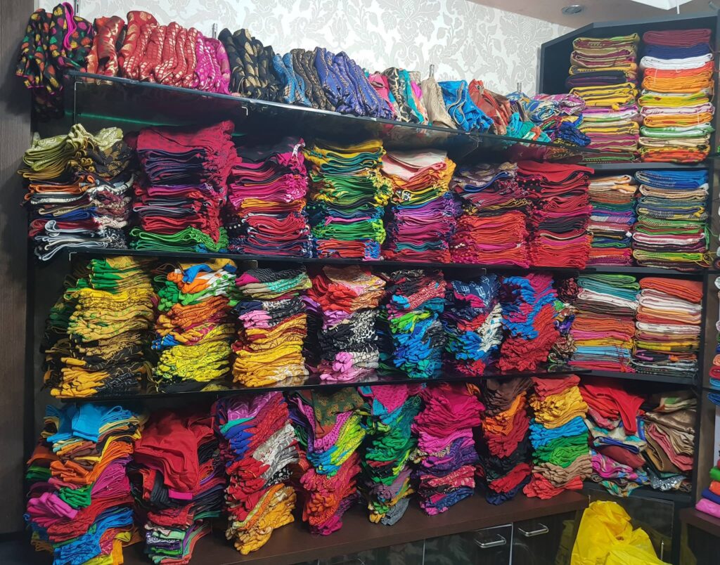 Saree collections at Dakshinapan Shopping Center