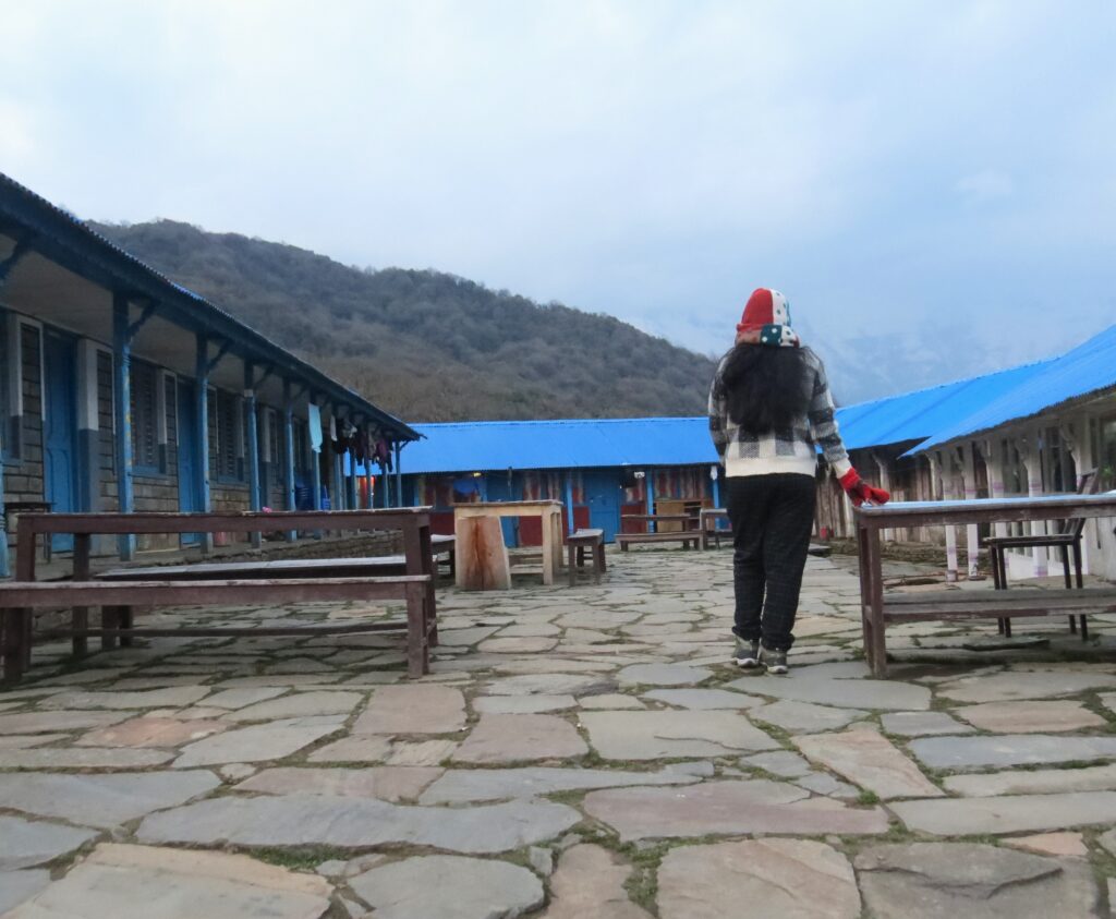 cloudy sky at low camp, mardi himal trekking route